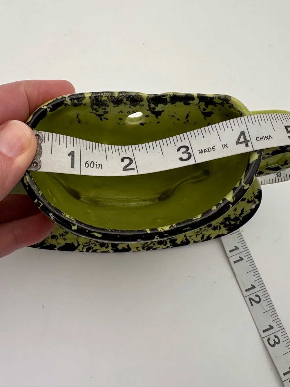 Vintage Olive Green Decorative Ceramic Teacup Wall Pockets